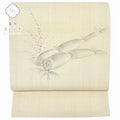 Vintage Japanese Obi | Summer Nagoya Obi | Beige Silk | Lotus Root Pattern | Artist Signed | Excellent | Sustainable | rr1166b