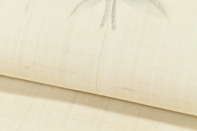 Vintage Japanese Obi | Summer Nagoya Obi | Beige Silk | Lotus Root Pattern | Artist Signed | Excellent | Sustainable | rr1166b