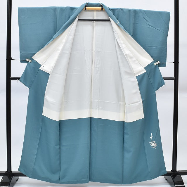 Vintage Japanese Kimono | Houmongi Kimono | Blue Silk | Floral Pattern | Size SS-L | Sustainable | rr1178b