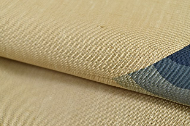 Vintage Japanese Kimono | Tsumugi Kimono | Light Brown Silk | Fan Pattern | Size L | Sustainable | rr1195b