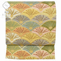 Vintage Japanese Obi | Fukuro Obi | Gold Ochre Silk | Seigaiha Wave Pattern | Kara-ori | Excellent | Sustainable | rr1204b