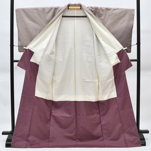 Vintage Japanese Kimono | Hakusan Tsumugi Kimono | Purple Silk | Fan Embroidery | Size L | Sustainable | rr1243b