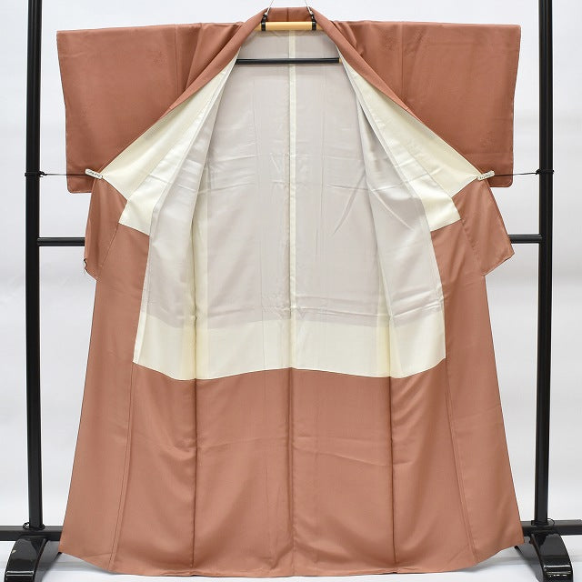 Vintage Japanese Kimono | Iro-Muji Kimono | Brown Silk | Safflower Natural Dye | One Crest | Size M | Sustainable | rr1267b