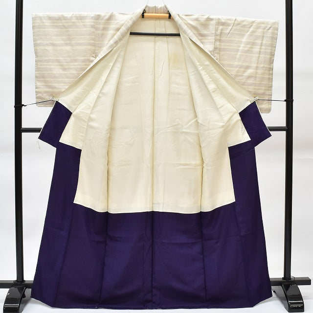 Vintage Japanese Kimono | Tsumugi Kimono | White Silk | Mosquito Kasuri Pattern | Size M | Sustainable | rr1322b