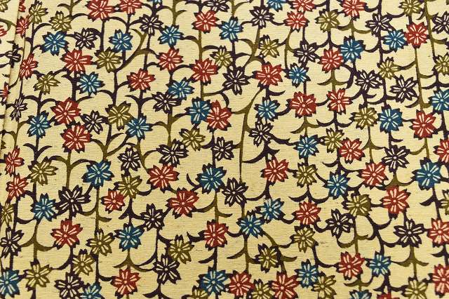 Vintage Japanese Kimono | Tsumugi Kimono | Dark Beige Silk | Floral Pattern | Size S | Sustainable | rr1380b