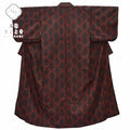 Vintage Japanese Kimono | Tsumugi Kimono | Black Silk | Tortoiseshell Pattern | Size SS | Sustainable | rr1396b