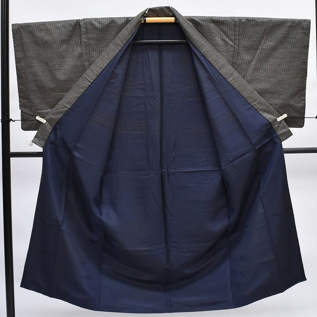 Vintage Japanese Kimono | Men's Kimono & Haori Ensemble | Oshima Tsumugi Silk | Brown Stripe | Sustainable | rr1481b
