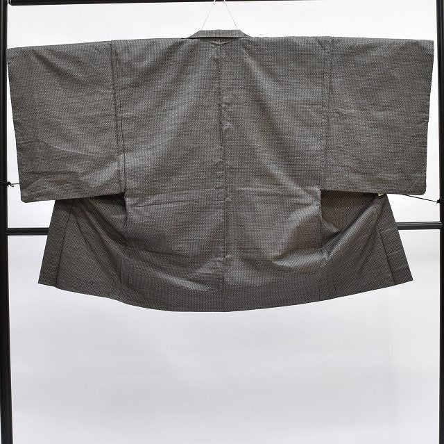 Vintage Japanese Kimono | Men's Kimono & Haori Ensemble | Oshima Tsumugi Silk | Brown Stripe | Sustainable | rr1481b