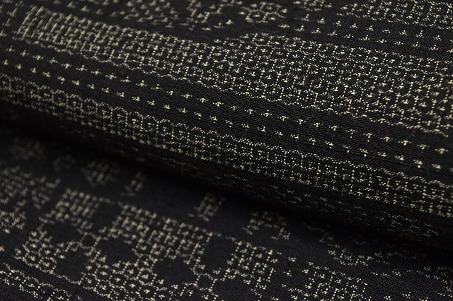 Vintage Japanese Kimono | Yuki Tsumugi Kimono | Brown Silk | Turtle Shell Kasuri Pattern | Size L | Sustainable | rr1495b