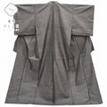 Vintage Japanese Kimono | Oshima Tsumugi Kimono | Brown Silk | Mosquito Kasuri | Mud-dyed | Size L | Sustainable | rr1500b