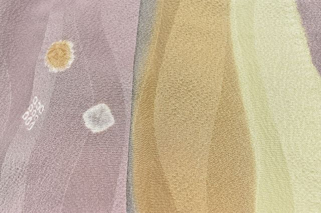 Vintage Japanese Kimono | Komon Kimono | Purple Silk Crepe | Shibori Wavy Stripe | Artist Signed | Size M-L | Sustainable | rr1505b