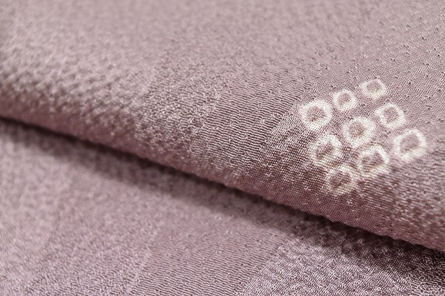 Vintage Japanese Kimono | Komon Kimono | Purple Silk Crepe | Shibori Wavy Stripe | Artist Signed | Size M-L | Sustainable | rr1505b