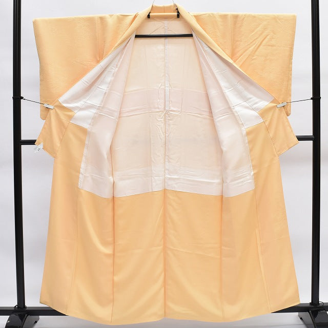 Vintage Japanese Kimono | Iro-Muji Kimono | Yellow Silk Crepe | Landscape Weave | Unused | Size SS | Sustainable | rr1513b