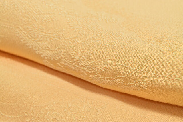 Vintage Japanese Kimono | Iro-Muji Kimono | Yellow Silk Crepe | Landscape Weave | Unused | Size SS | Sustainable | rr1513b