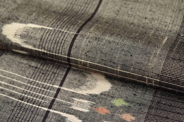 Vintage Japanese Kimono | Ryukyu Tsumugi Kimono | Brown Silk | Ryukyu Kasuri Pattern | Size M-LL | Sustainable | rr1569b