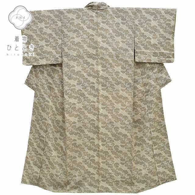 Vintage Japanese Kimono | Komon Kimono | Beige Silk Crepe | Pine Bamboo Plum | Kyoto Artisan Signed | Size S | Sustainable | rr1579b