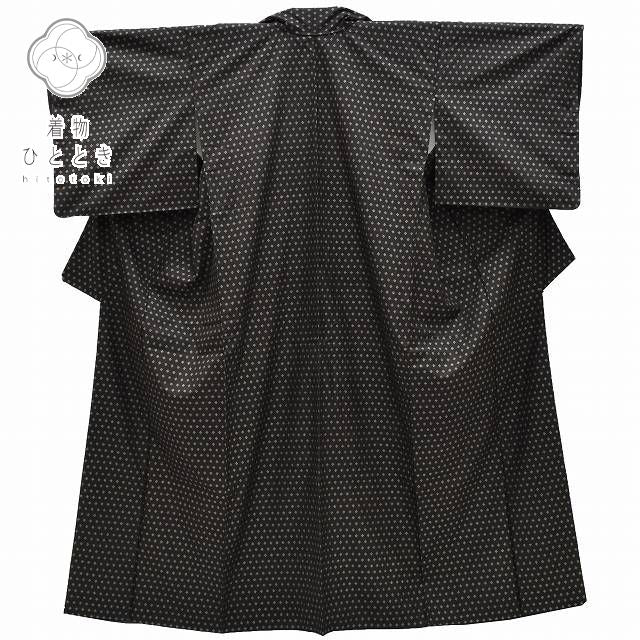 Vintage Japanese Kimono | Oshima Tsumugi Kimono | Brown Silk | Diamond Pattern | Mud-dyed | Excellent | Size SS | Sustainable | rr1615b