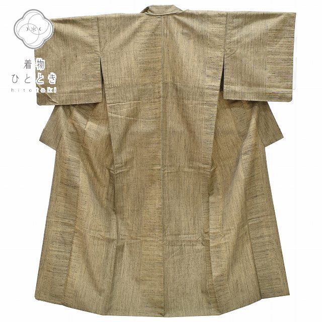 Vintage Japanese Kimono | Tsumugi Kimono | Brown Silk | Tate-fushi Weave | Unlined | Size M | Sustainable | rr1618b