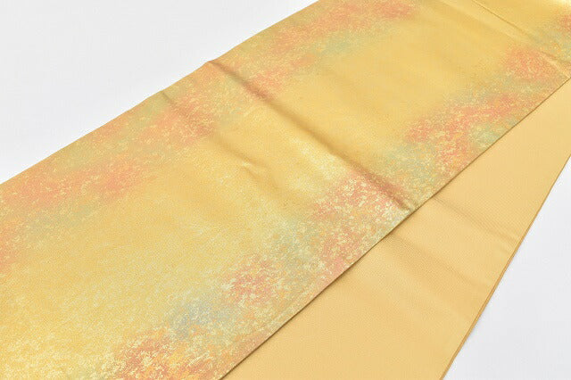 Vintage Japanese Obi | Fukuro Obi | Gold Silk | Crane Pattern | Gold Foil | Formal | Sustainable | rr1691b