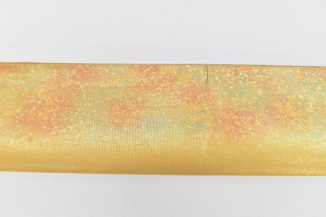 Vintage Japanese Obi | Fukuro Obi | Gold Silk | Crane Pattern | Gold Foil | Formal | Sustainable | rr1691b