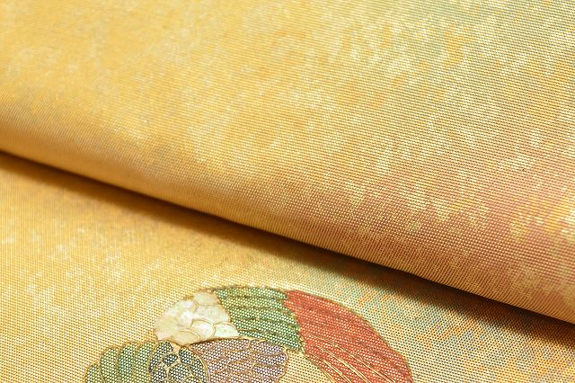 Vintage Japanese Obi | Fukuro Obi | Gold Silk | Crane Pattern | Gold Foil | Formal | Sustainable | rr1691b
