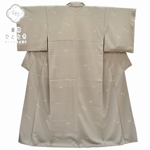 Vintage Japanese Kimono | Komon Kimono | Gray Silk Crepe | Lily of the Valley Pattern | Hama Chirimen | Excellent | Sustainable | rr1790b