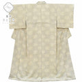 Vintage Japanese Kimono | Komon Kimono | Light Gray Silk Crepe | Marigold Pattern | Size L | Sustainable | rr1791b