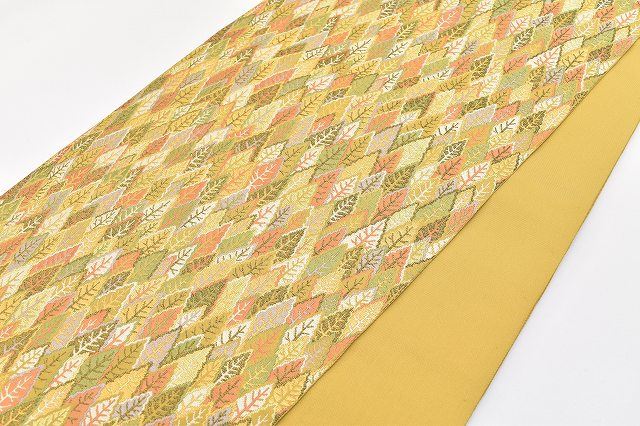 Vintage Japanese Obi | Fukuro Obi | Ochre Silk | Tree Pattern | Kawashima Ori | Formal | Sustainable | rr1795b