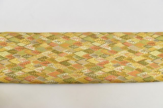 Vintage Japanese Obi | Fukuro Obi | Ochre Silk | Tree Pattern | Kawashima Ori | Formal | Sustainable | rr1795b