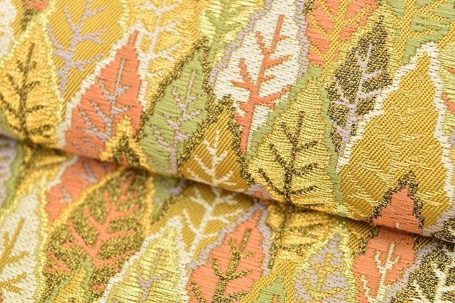 Vintage Japanese Obi | Fukuro Obi | Ochre Silk | Tree Pattern | Kawashima Ori | Formal | Sustainable | rr1795b