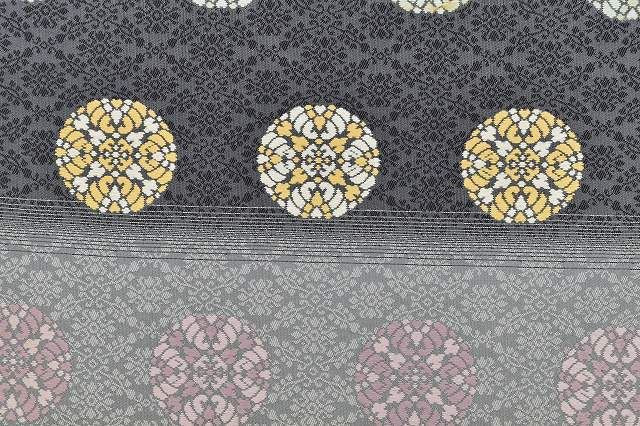 Vintage Japanese Obi | Fukuro Obi | Gray Silk | Court Pattern | Kara-ori | Nishijin | Sustainable | rr1797b