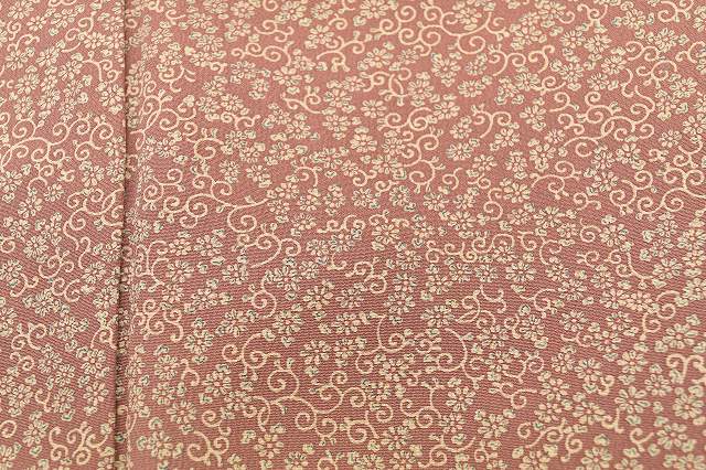 Vintage Japanese Kimono | Komon Kimono | Brown Purple Silk Crepe | Floral Arabesque Pattern | Size S | Sustainable | rr1838b