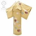 Vintage Japanese Kimono | Houmongi Kimono | Gold Silk | Shibori Kanoko Floral | Embroidery | Size M-L | Sustainable | rr1849b