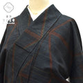 Vintage Japanese Kimono | Mawata Tsumugi Kimono | Navy Silk | Diamond Pattern | Size SS | Sustainable | rr1942b