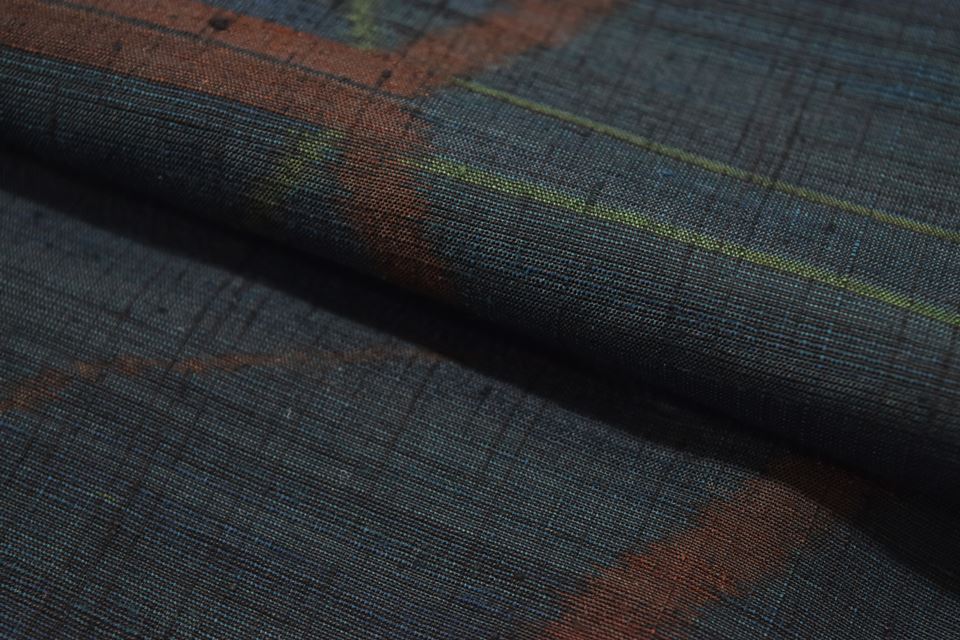 Vintage Japanese Kimono | Mawata Tsumugi Kimono | Navy Silk | Diamond Pattern | Size SS | Sustainable | rr1942b
