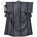 Vintage Japanese Kimono | Mawata Tsumugi Kimono | Navy Silk | Tortoiseshell Kasuri Pattern | Size M | Sustainable | rr1970b