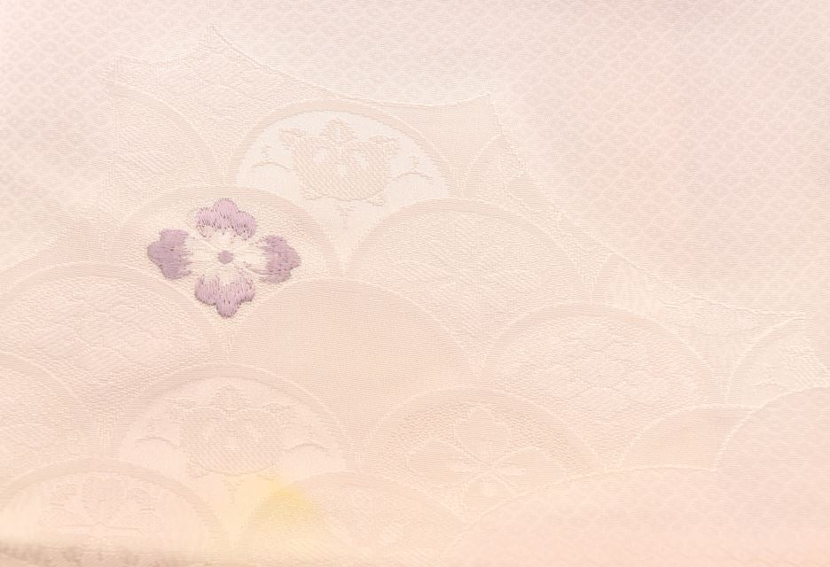 Vintage Japanese Kimono | Iro-Tomesode Kimono | Lavender Silk Crepe | Seigaiha Diamond Pattern | Size M-L | Sustainable | rr1973b