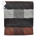 Vintage Japanese Obi | Fukuro Obi | Black Silk | Wavy Stripe | Nishijin Plant Dye | Excellent | Sustainable | rr2001b