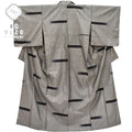Vintage Japanese Kimono | Tate-fushi Tsumugi Kimono | Gray Silk | Stripe Pattern | Size M | Sustainable | rr2037b
