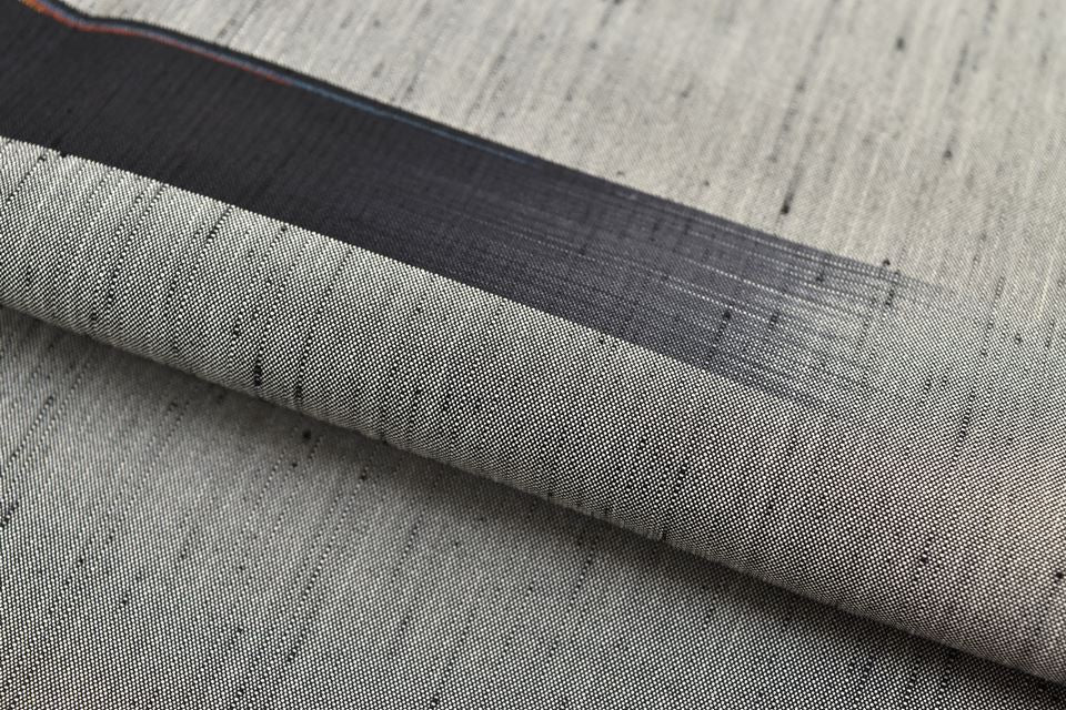 Vintage Japanese Kimono | Tate-fushi Tsumugi Kimono | Gray Silk | Stripe Pattern | Size M | Sustainable | rr2037b