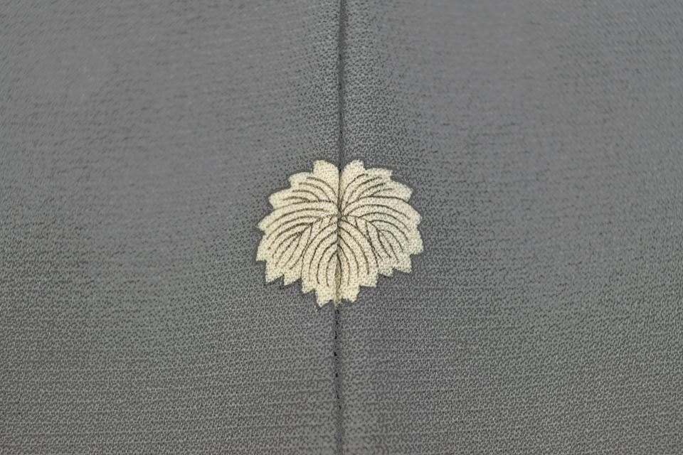 Vintage Japanese Kimono | Iro-Tomesode Kimono | Green Gray Silk Crepe | Fan Floral | Gold Foil | One Crest | Size M | Sustainable | rr2039b