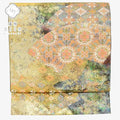 Vintage Japanese Obi | Fukuro Obi | Gold Silk | Fan Paper Floral | Hikihaku Weave | Formal | Excellent | Sustainable | rr2077b