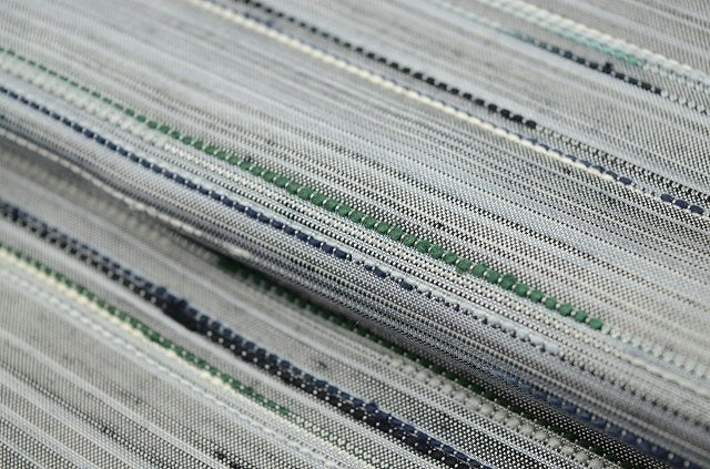 Vintage Japanese Kimono | Tsumugi Kimono | Gray Silk | Stripe Pattern | Size M | Sustainable | rr2087b