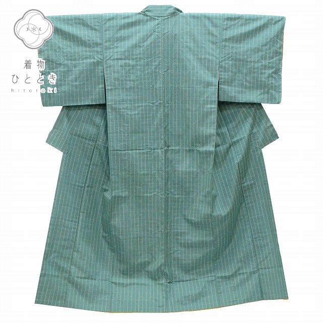 Vintage Japanese Kimono | Tsumugi Kimono | Blue Green Silk | Ryukyu Pattern | Size S | Sustainable | rr2149b