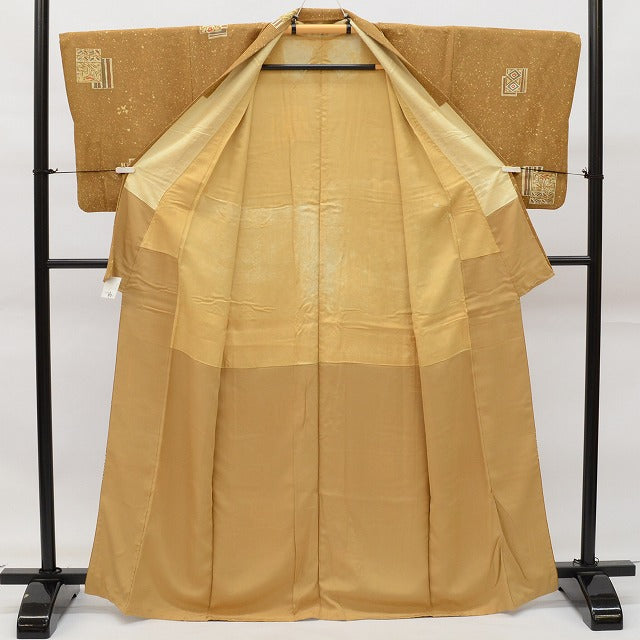 Vintage Japanese Kimono | Komon Kimono | Brown Silk Crepe | Botanical Pattern | Size S-L | Sustainable | rr2151b