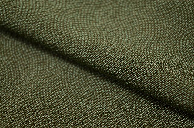 Vintage Japanese Kimono | Edo Komon Kimono | Green Silk | Standing Weight Pattern | One Crest | Artisan Signed | Sustainable | rr2193b