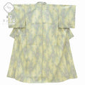Vintage Japanese Kimono | Shiozawa Tsumugi Kimono | Green Silk | Cross Kasuri Pattern | Unlined | Size S-LL | Sustainable | rr2208b