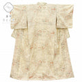 Vintage Japanese Kimono | Mawata Tsumugi Kimono | Cream White Silk | Landscape Pattern | Size M | Sustainable | rr2212b