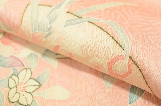 Vintage Japanese Kimono | Houmongi Kimono | Pink Silk | Fan Pattern | Size M | Sustainable | rr2215b