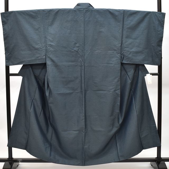 Vintage Japanese Kimono | Men's Kimono & Haori Ensemble | Oshima Tsumugi Silk | Navy Yokogasuri | Dry-cleaned | Sustainable | rrc1997a44